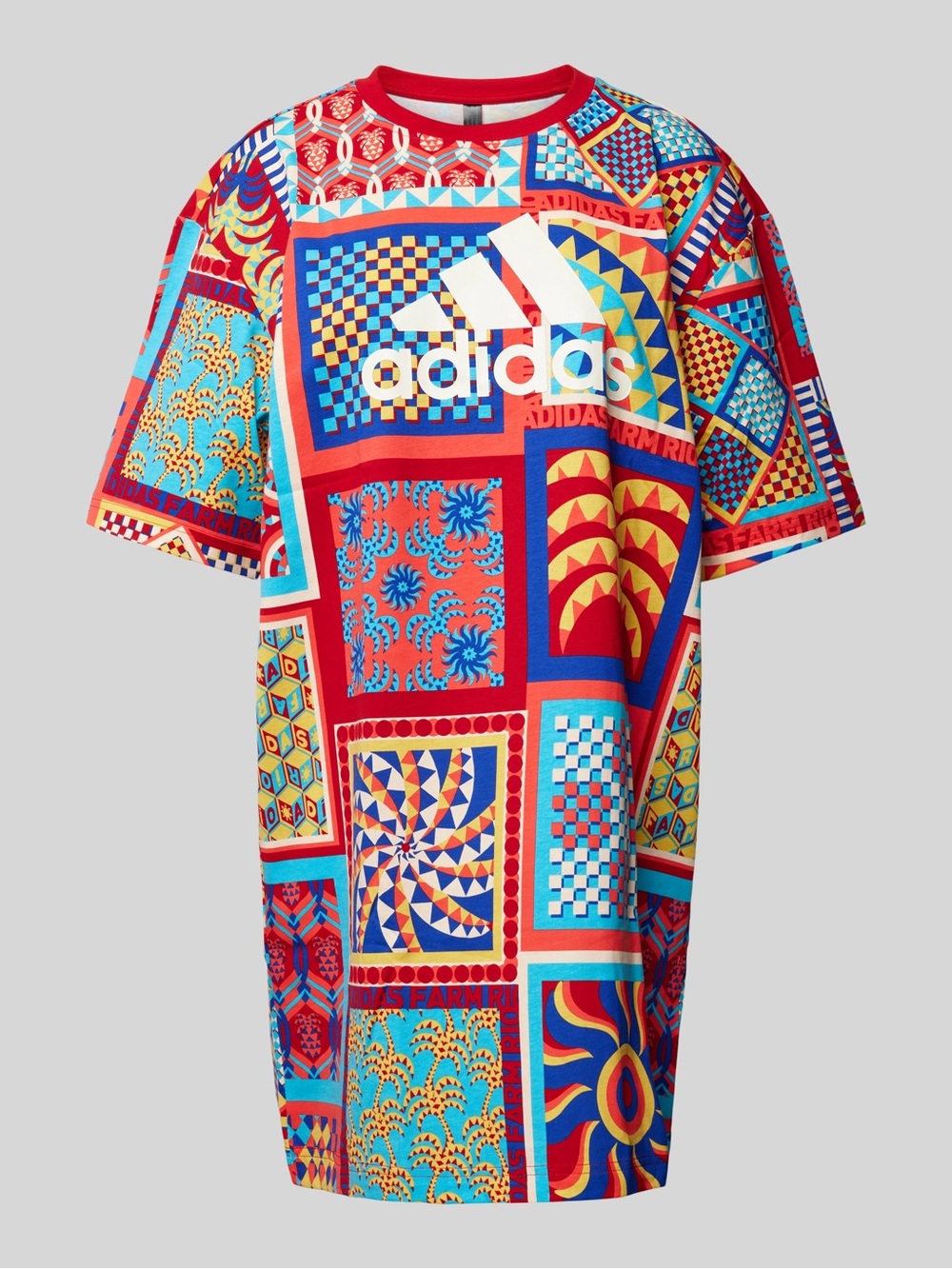 FARM Rio All Over Print Slim T-shirt Dress Adidas Collab Women's Size M - Picture 4 of 13